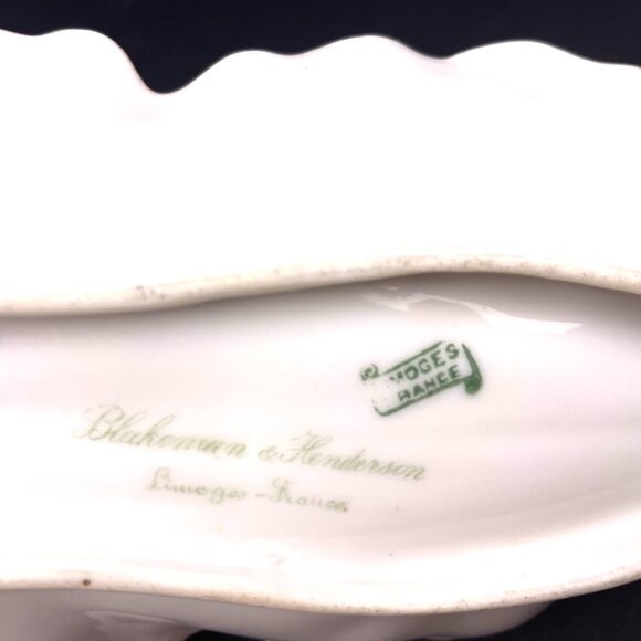 Vintage Limoges France Leaf-Shaped Tray -Blakeman & Henderson, T&V, c.1900–1915 - Picture 10 of 10